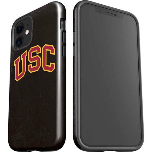 University of Southern California USC Logo Black Distressed iPhone 12 Impact Case