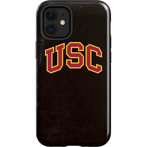 University of Southern California USC Logo Black Distressed iPhone 12 Mini Impact Case