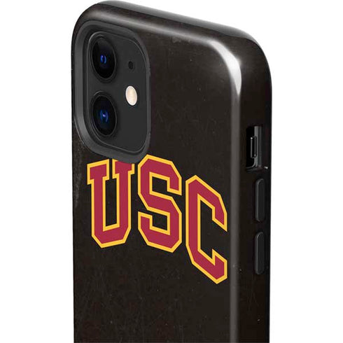University of Southern California USC Logo Black Distressed iPhone 12 Mini Impact Case