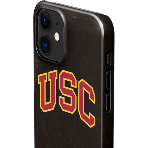 University of Southern California USC Logo Black Distressed iPhone 12 Mini Lite Case