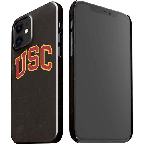 University of Southern California USC Logo Black Distressed iPhone 12 Mini Lite Case