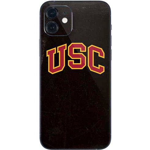 University of Southern California USC Logo Black Distressed iPhone 12 Mini Skin