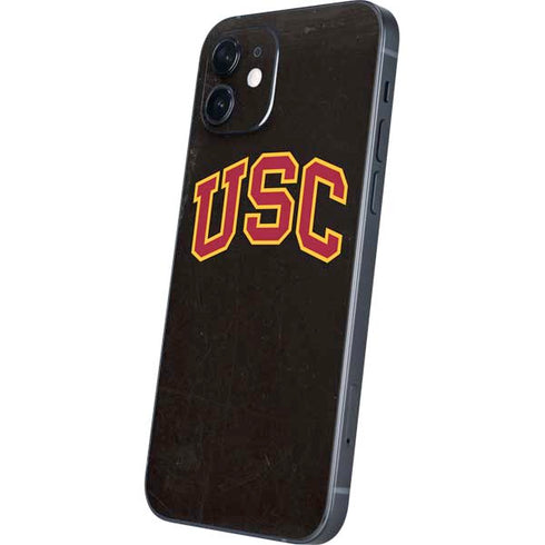 University of Southern California USC Logo Black Distressed iPhone 12 Mini Skin