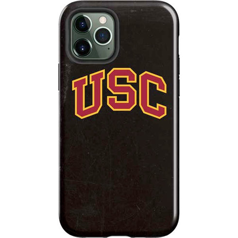 University of Southern California USC Logo Black Distressed iPhone 12 Pro Max Impact Case