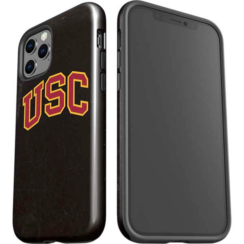 University of Southern California USC Logo Black Distressed iPhone 12 Pro Max Impact Case