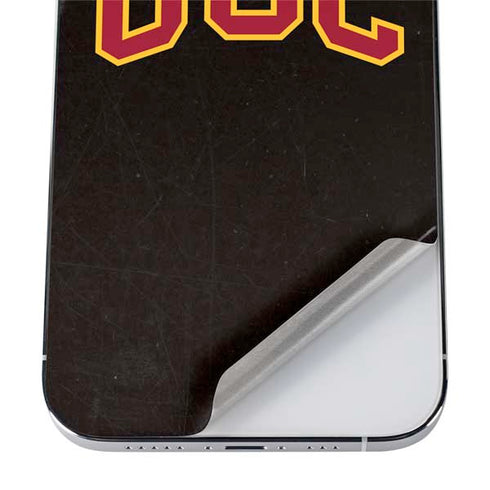 University of Southern California USC Logo Black Distressed iPhone 12 Pro Skin