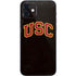 University of Southern California USC Logo Black Distressed iPhone 12 Skin