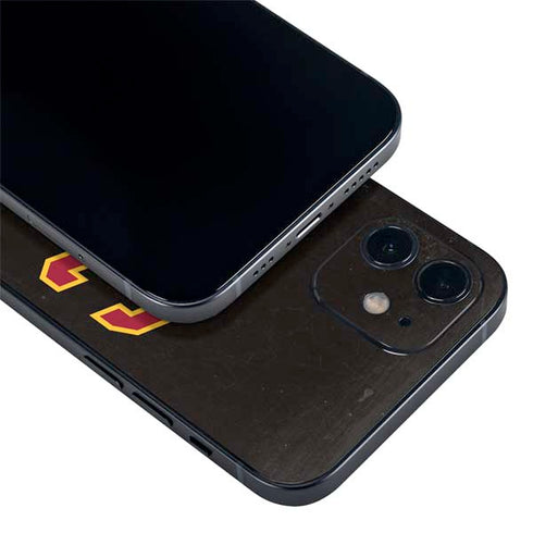 University of Southern California USC Logo Black Distressed iPhone 12 Skin