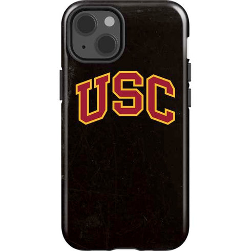 University of Southern California USC Logo Black Distressed iPhone 13 Impact Case