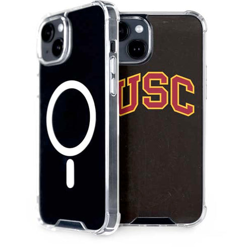 University of Southern California USC Logo Black Distressed iPhone 13 MagSafe Case