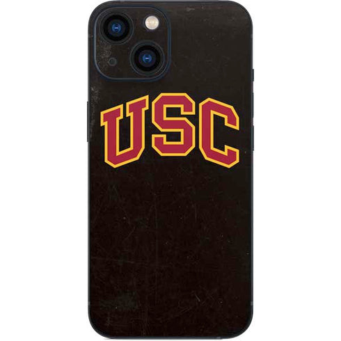 University of Southern California USC Logo Black Distressed iPhone 13 Mini Skin