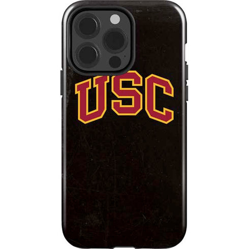 University of Southern California USC Logo Black Distressed iPhone 13 Pro Impact Case