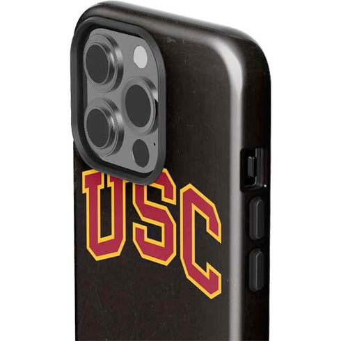 University of Southern California USC Logo Black Distressed iPhone 13 Pro Impact Case