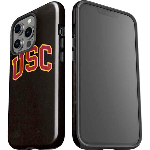 University of Southern California USC Logo Black Distressed iPhone 13 Pro Impact Case
