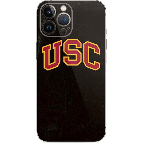 University of Southern California USC Logo Black Distressed iPhone 13 Pro Max Skin