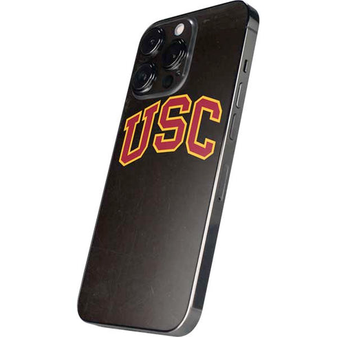 University of Southern California USC Logo Black Distressed iPhone 13 Pro Skin