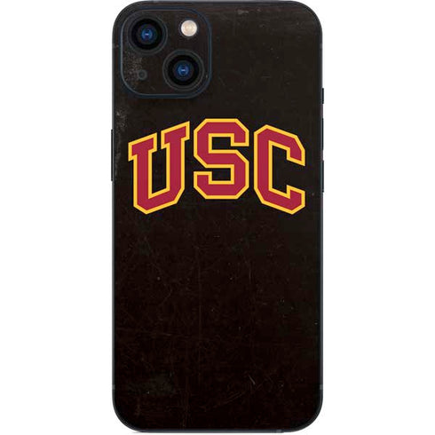 University of Southern California USC Logo Black Distressed iPhone 13 Skin