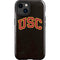 University of Southern California USC Logo Black Distressed iPhone 14 Plus Impact Case