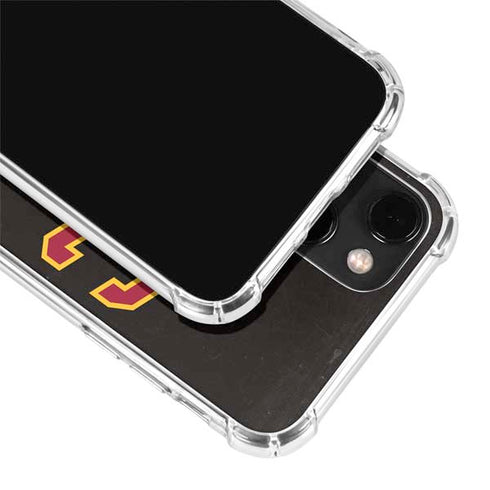 University of Southern California USC Logo Black Distressed iPhone 14 Plus Clear Case