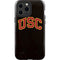 University of Southern California USC Logo Black Distressed iPhone 15 Pro Max Impact Case