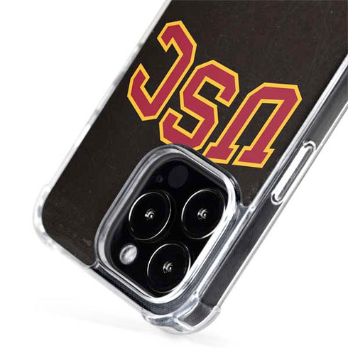 University of Southern California USC Logo Black Distressed iPhone 15 Pro Max MagSafe Case