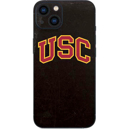 University of Southern California USC Logo Black Distressed iPhone 14 Skin