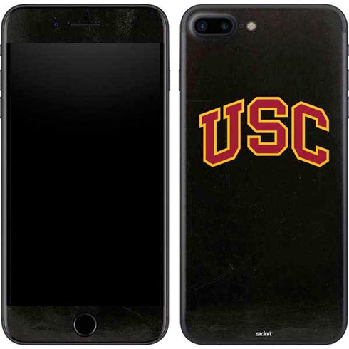 University of Southern California USC Logo Black Distressed iPhone 8 Plus Skin