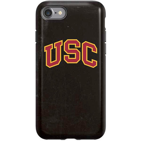 University of Southern California USC Logo Black Distressed iPhone SE (2nd & 3rd Gen) Pro Case