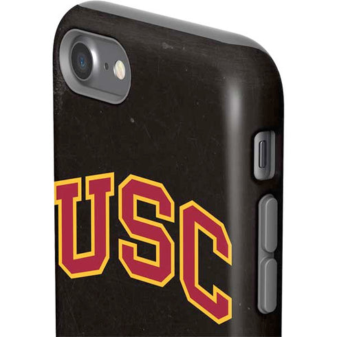 University of Southern California USC Logo Black Distressed iPhone SE (2nd & 3rd Gen) Pro Case