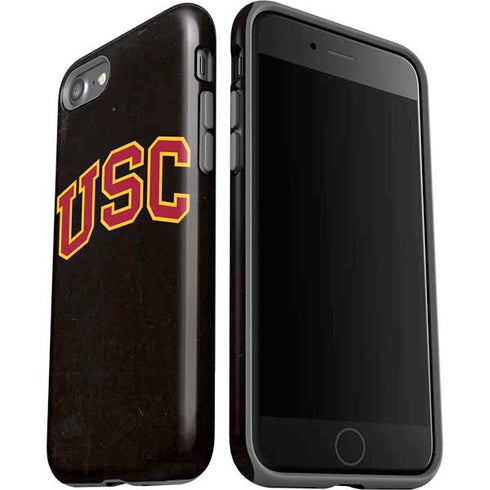 University of Southern California USC Logo Black Distressed iPhone SE (2nd & 3rd Gen) Pro Case