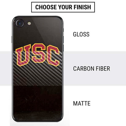 University of Southern California USC Logo Black Distressed iPhone SE (2nd & 3rd Gen) Skin