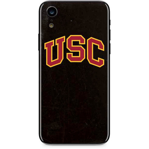 University of Southern California USC Logo Black Distressed iPhone XR Skin