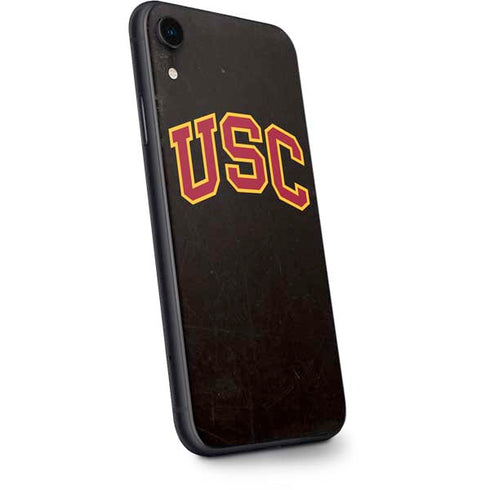 University of Southern California USC Logo Black Distressed iPhone XR Skin