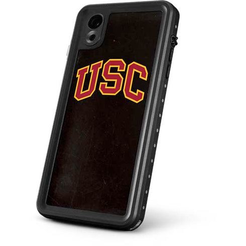 University of Southern California USC Logo Black Distressed iPhone XR Waterproof Case