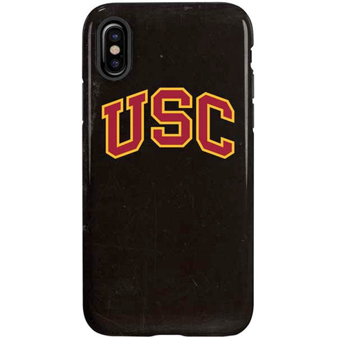 University of Southern California USC Logo Black Distressed iPhone XS Pro Case