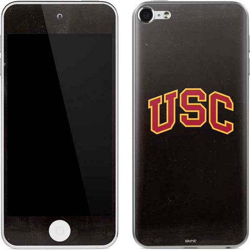 University of Southern California USC Logo Black Distressed Apple iPod Skin