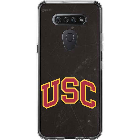 University of Southern California USC Logo Black Distressed LG K51/Q51 Clear Case