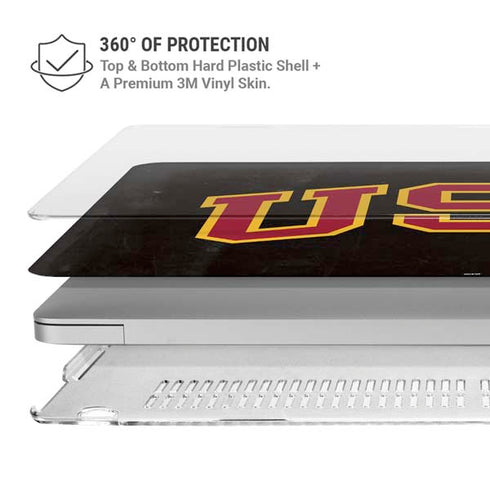 University of Southern California USC Logo Black Distressed MacBook Pro 16in (2019-20) Case plus Skin