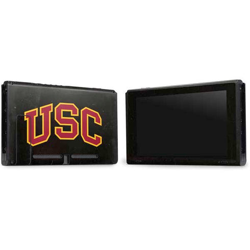 University of Southern California USC Logo Black Distressed Nintendo Switch Bundle Skin