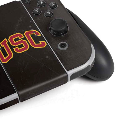 University of Southern California USC Logo Black Distressed Nintendo Switch OLED (2021) Skin