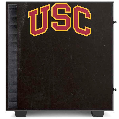 University of Southern California USC Logo Black Distressed NZXT H510 Compact ATX Mid-Tower Case Skin