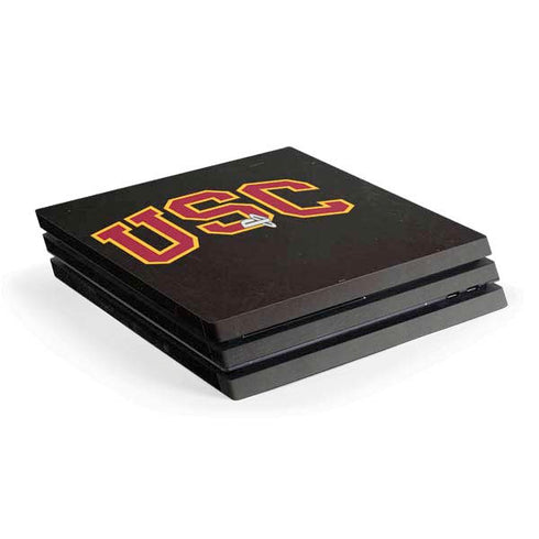 University of Southern California USC Logo Black Distressed PS4 Pro Console Skin