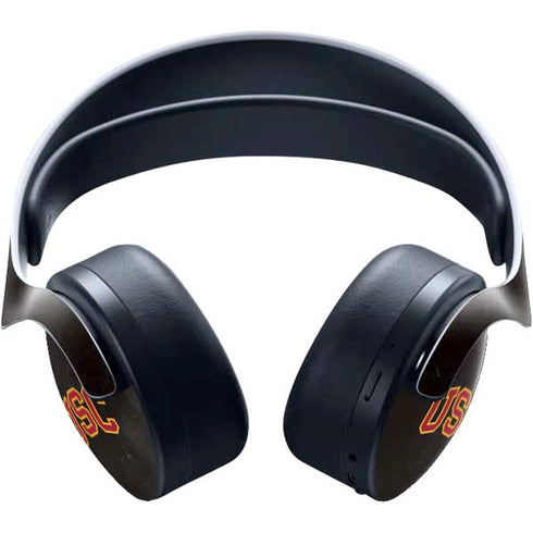 University of Southern California USC Logo Black Distressed PULSE 3D Wireless Headset for PS5 Skin