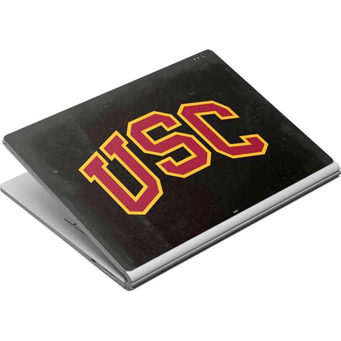 University of Southern California USC Logo Black Distressed Surface Book Skin