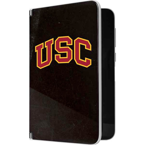 University of Southern California USC Logo Black Distressed Surface Duo Skin