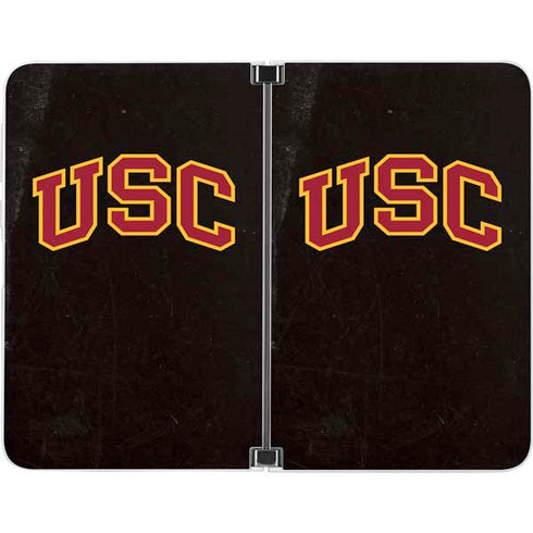 University of Southern California USC Logo Black Distressed Surface Duo Skin