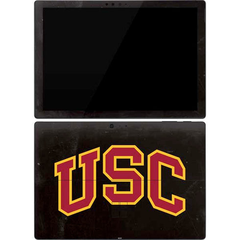 University of Southern California USC Logo Black Distressed Surface Pro 7 Skin