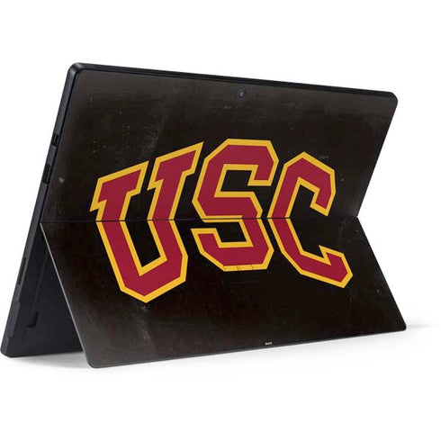University of Southern California USC Logo Black Distressed Surface Pro 7 Skin