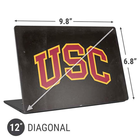 University of Southern California USC Logo Black Distressed Universal Laptop 12in (9.8 x 6.8in) Skin