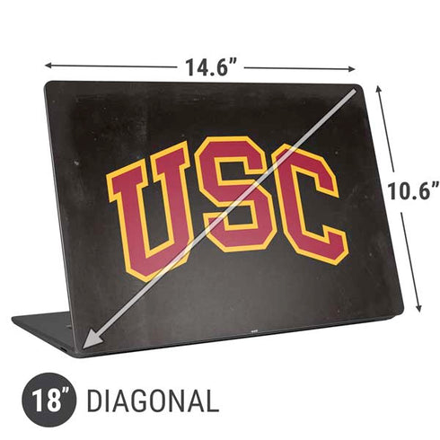 University of Southern California USC Logo Black Distressed Universal Laptop 18in (14.6 x 10.6in) Skin